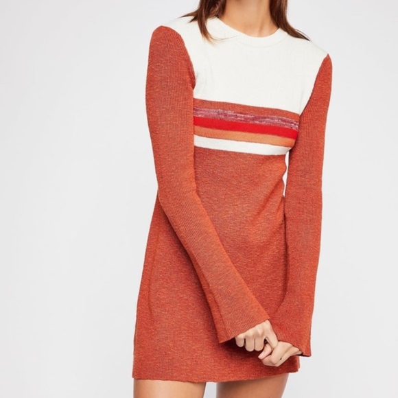 Free People Dresses & Skirts - NWT Free People Colorblock Swit Mini Dress in Rust